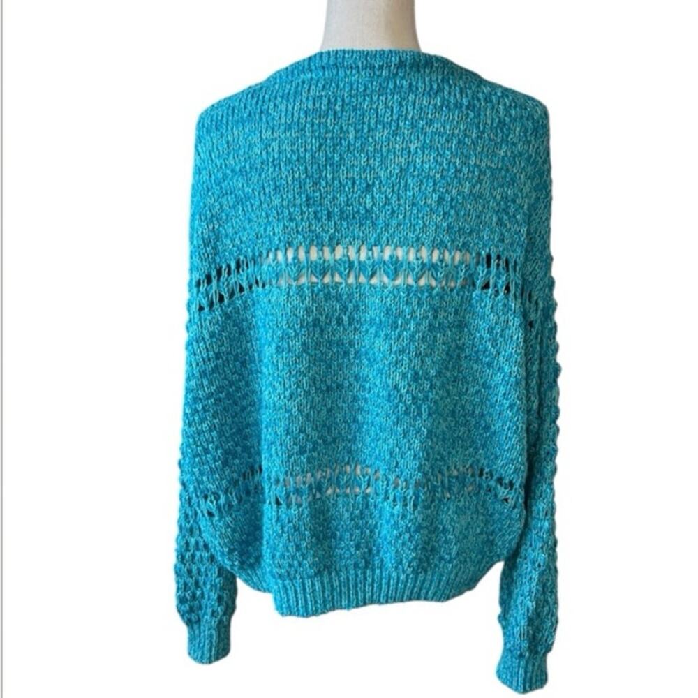 Free people Coconut Loose-Weave V-Neck Sweater chunky beachy coastal boho - Picture 8 of 9